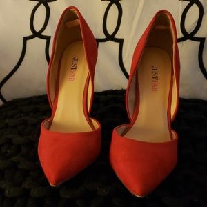 Just Fab Red Tilla Pumps